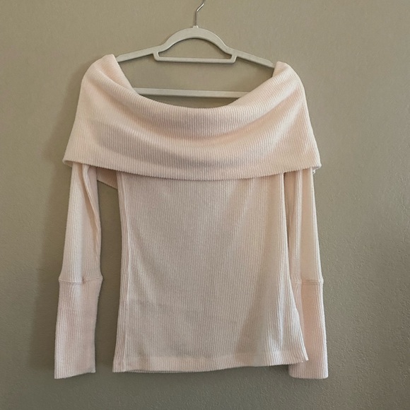 We The Free Sweaters - We The Free • Pink Off the Shoulder Snowbunny Sweater